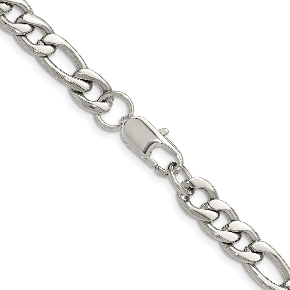 Chisel Stainless Steel Polished 8mm 20 inch Figaro Chain