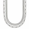 Chisel Stainless Steel Polished Multi-Strand Curb, Cable and Paperclip Links 18 inch Plus a 2 inch Extension Necklace