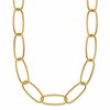Chisel Stainless Steel Polished Textured Yellow IP-plated Open Link 16 inch Plus a 2 inch Extension Necklace