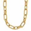 Chisel Stainless Steel Polished Yellow IP-Plated 9mm 17 inch Plus  2 inch Extension Open Link Necklace