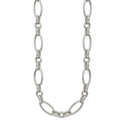 Chisel Stainless Steel Polished Open Link 16 inch Plus a 2 inch Extension Necklace