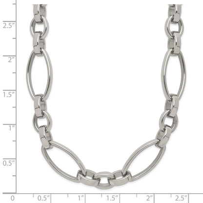 Chisel Stainless Steel Polished Open Link 16 inch Plus a 2 inch Extension Necklace