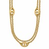 Chisel Stainless Steel Polished Yellow IP-plated Two-Strand 16 inch Plus a 2 inch Extension Necklace