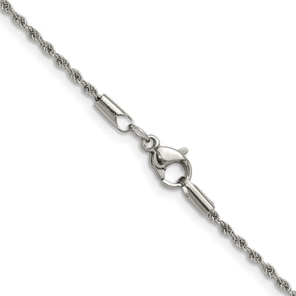 Chisel Stainless Steel Polished 1.5mm 16 inch Rope Chain