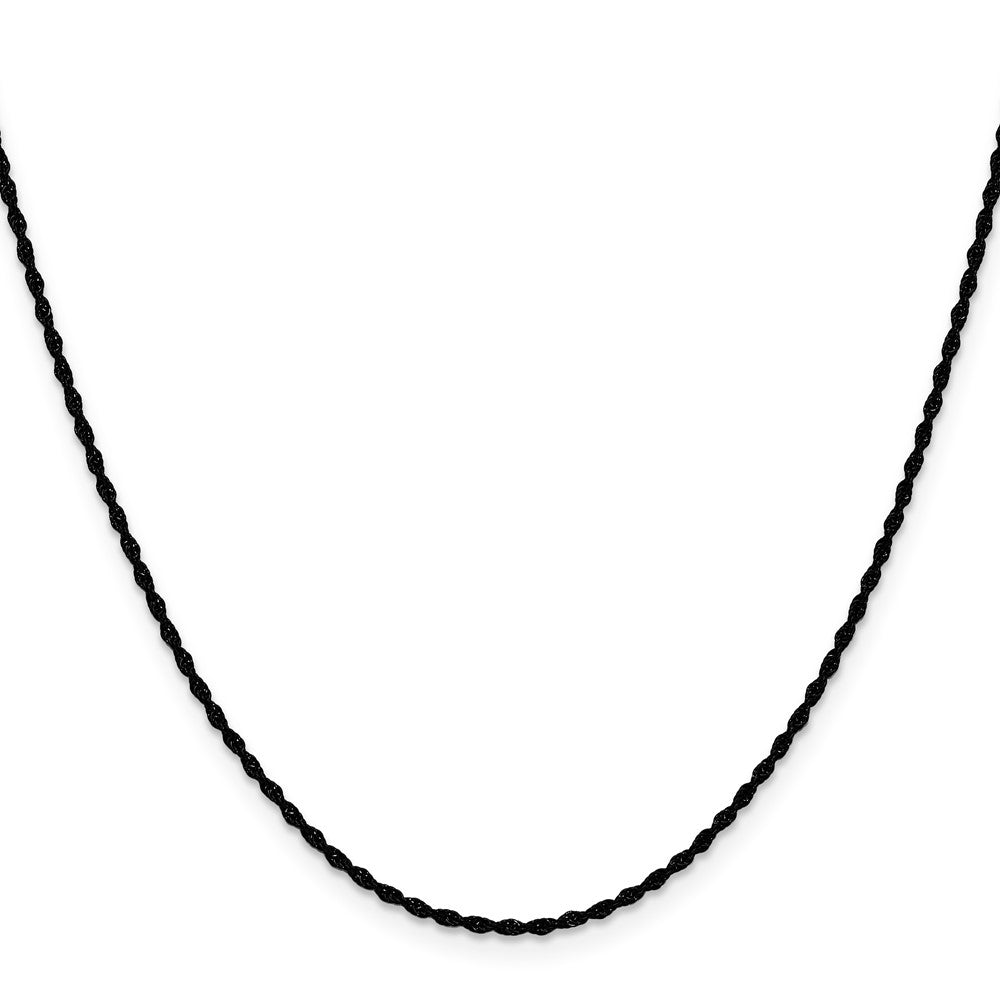 Chisel Stainless Steel Polished Black IP-plated 1.5mm 22 inch Rope Chain