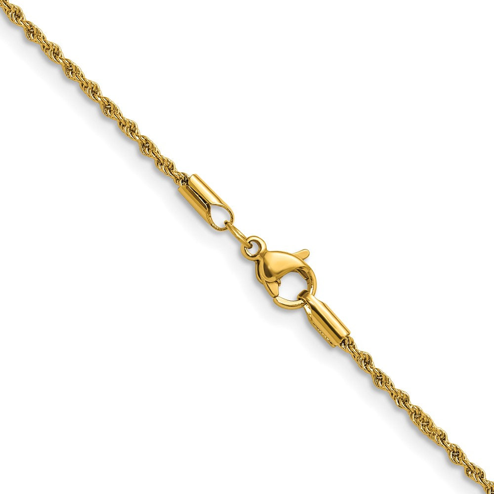 Chisel Stainless Steel Polished Yellow IP-plated 1.5mm 24 inch Rope Chain