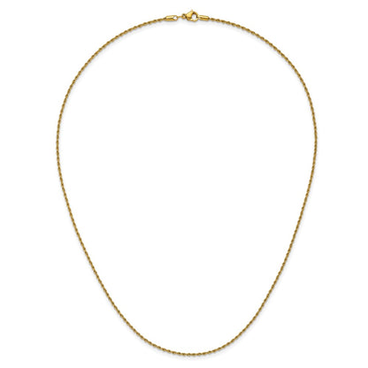 Chisel Stainless Steel Polished Yellow IP-plated 1.5mm 20 inch Rope Chain