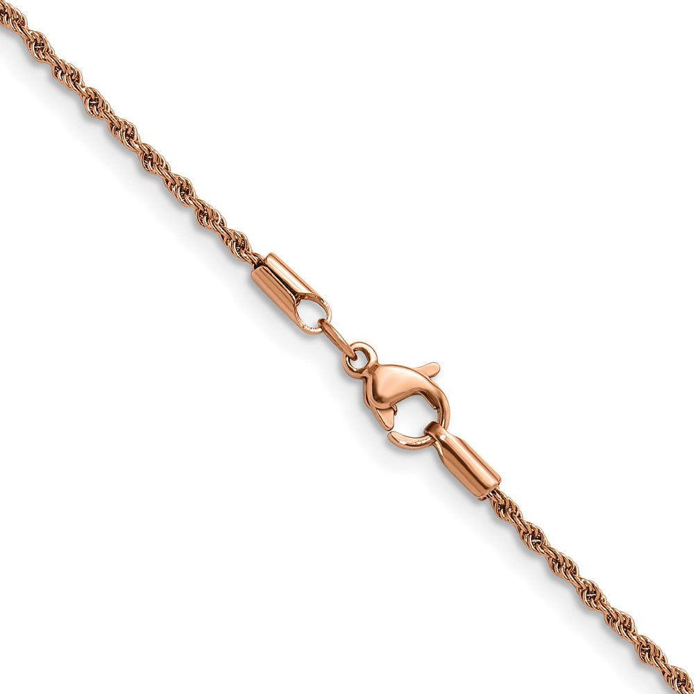 Chisel Stainless Steel Polished Rose IP-plated 1.5mm 16 inch Rope Chain