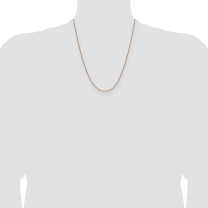 Chisel Stainless Steel Polished Rose IP-plated 1.5mm 22 inch Rope Chain