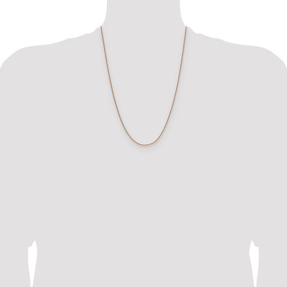 Chisel Stainless Steel Polished Rose IP-plated 1.5mm 24 inch Rope Chain