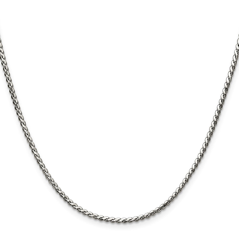 Chisel Stainless Steel Polished 2mm 18 inch Fancy Curb Link Necklace