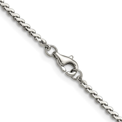 Chisel Stainless Steel Polished 2mm 18 inch Fancy Curb Link Necklace