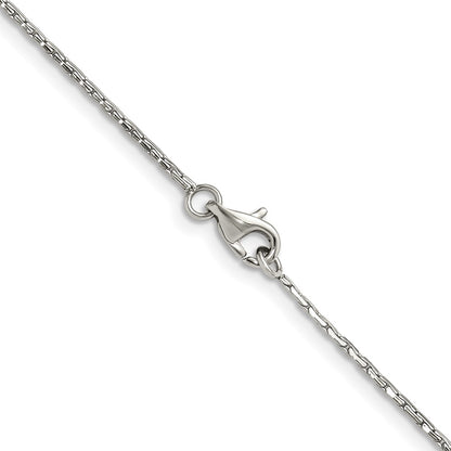 Chisel Stainless Steel Polished 1mm 18 inch Oval Box Chain Necklace