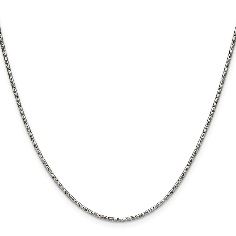 Chisel Stainless Steel Polished 1.5mm 16 inch Oval Box Chain Necklace