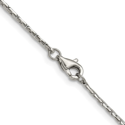 Chisel Stainless Steel Polished 1.5mm 20 inch Oval Box Chain Necklace