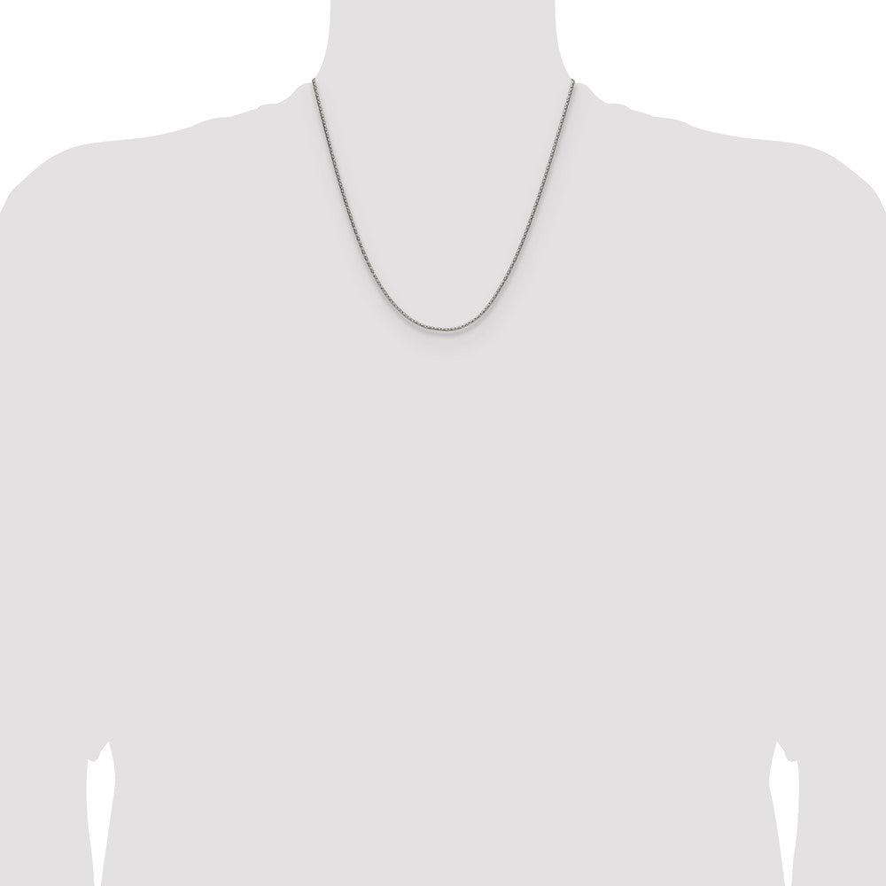 Chisel Stainless Steel Polished 1.5mm 20 inch Oval Box Chain Necklace