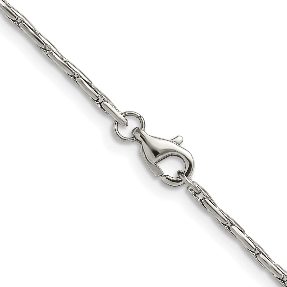 Chisel Stainless Steel Polished 1.7mm 20 inch Oval Box Chain Necklace