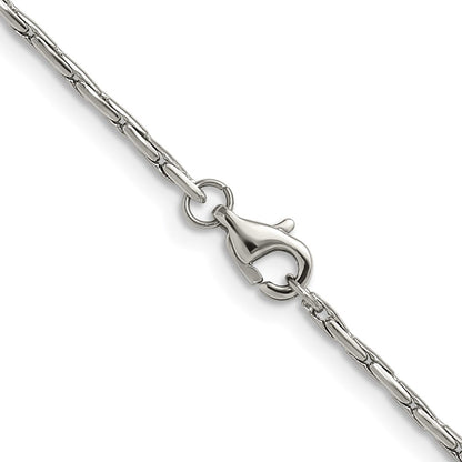 Chisel Stainless Steel Polished 1.7mm 16 inch Oval Box Chain Necklace