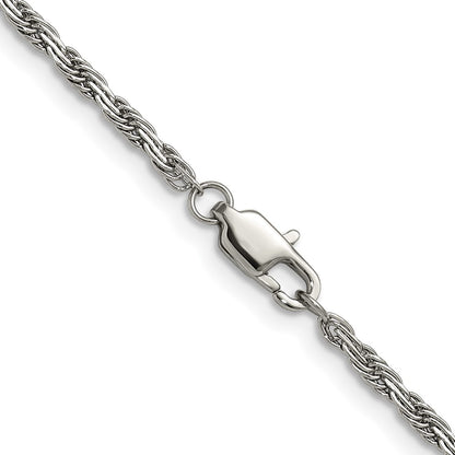 Chisel Stainless Steel Polished 2mm 18 inch Fancy Rope Chain