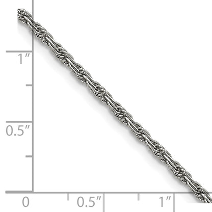 Chisel Stainless Steel Polished 2mm 18 inch Fancy Rope Chain