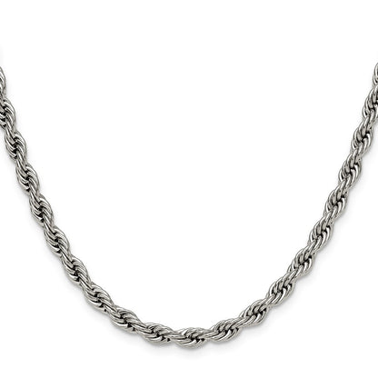 Chisel Stainless Steel Polished 5mm 22 inch Rope Chain