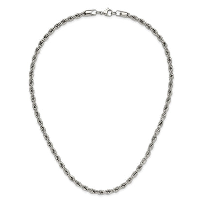 Chisel Stainless Steel Polished 5mm 20 inch Rope Chain