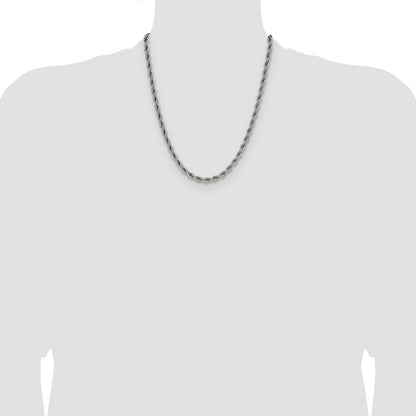 Chisel Stainless Steel Polished 5mm 22 inch Rope Chain