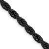 Chisel Stainless Steel Polished Black IP-plated 5mm 24 inch Rope Chain