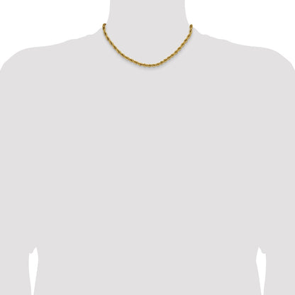 Chisel Stainless Steel Polished Yellow IP-plated 5mm 16 inch Rope Chain