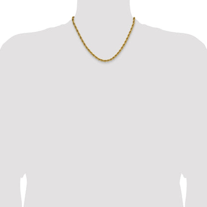 Chisel Stainless Steel Polished Yellow IP-plated 5mm 18 inch Rope Chain