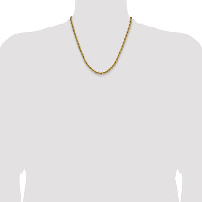 Chisel Stainless Steel Polished Yellow IP-plated 5mm 20 inch Rope Chain