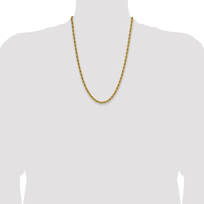Chisel Stainless Steel Polished Yellow IP-plated 5mm 24 inch Rope Chain