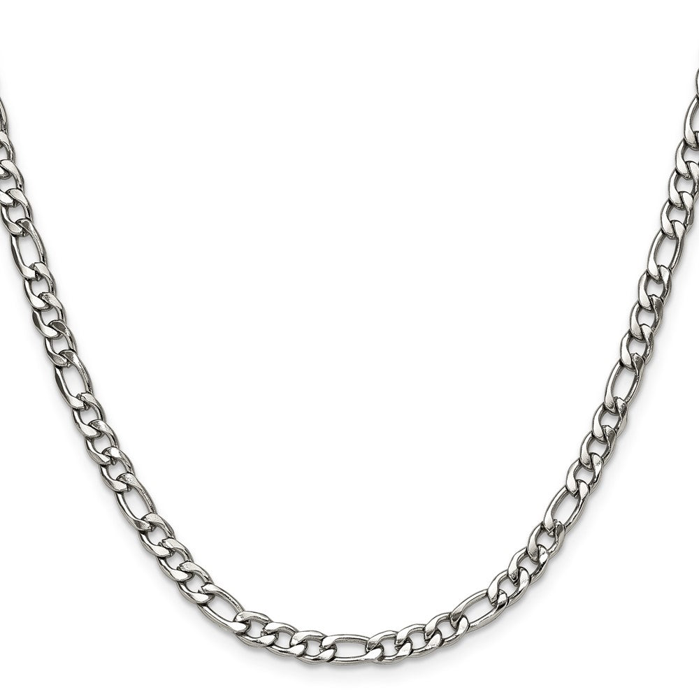 Chisel Stainless Steel Polished 4.5mm 24 inch Figaro Chain