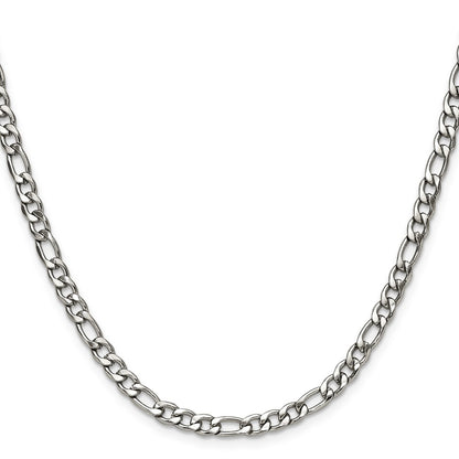 Chisel Stainless Steel Polished 4.5mm 24 inch Figaro Chain