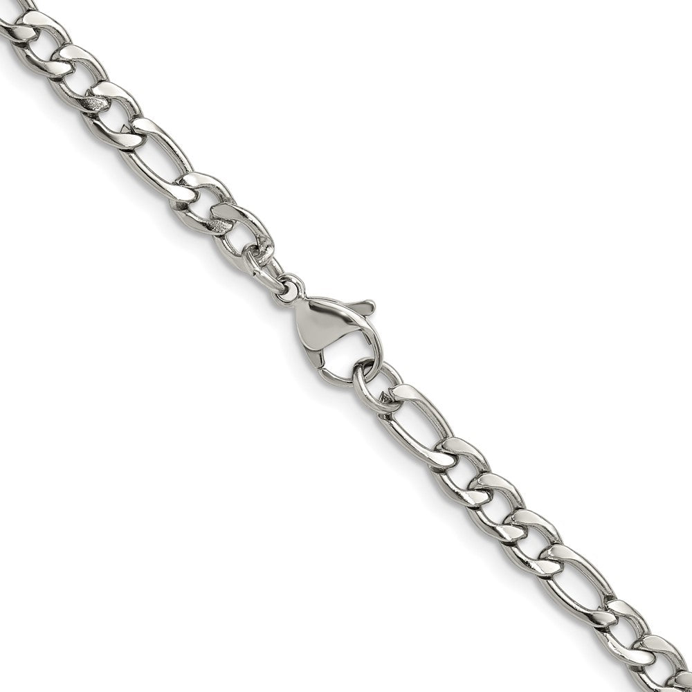 Chisel Stainless Steel Polished 4.5mm 18 inch Figaro Chain