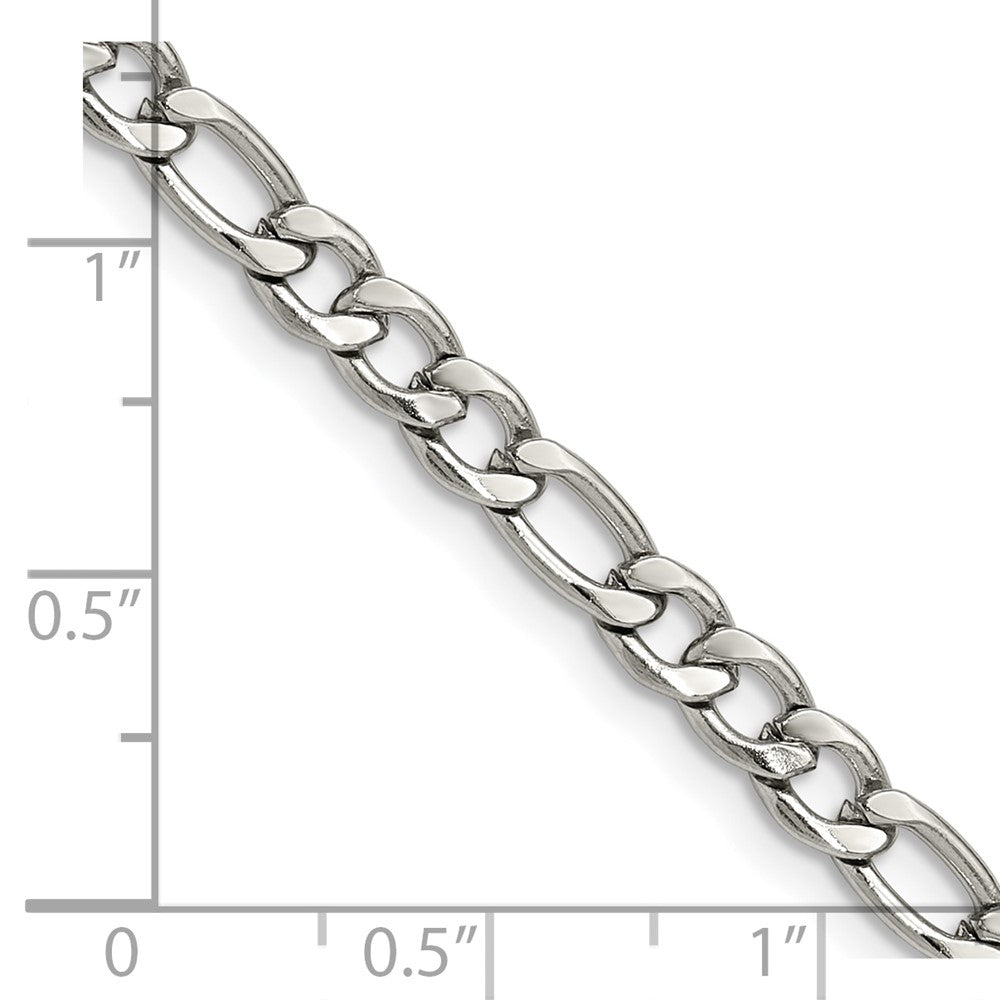 Chisel Stainless Steel Polished 4.5mm 18 inch Figaro Chain