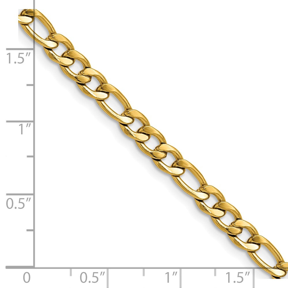 Chisel Stainless Steel Polished Yellow IP-plated 4.5mm 18 inch Figaro Chain