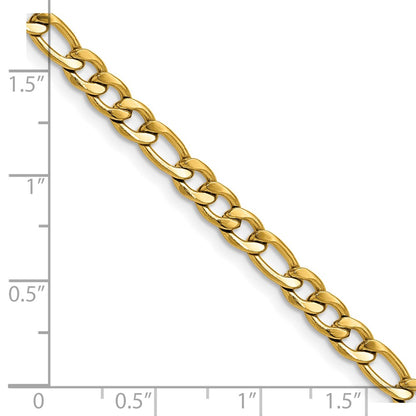 Chisel Stainless Steel Polished Yellow IP-plated 4.5mm 18 inch Figaro Chain