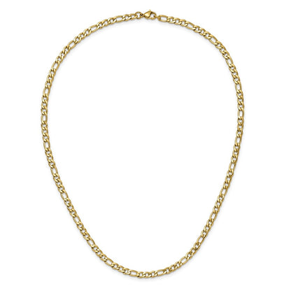 Chisel Stainless Steel Polished Yellow IP-plated 4.5mm 20 inch Figaro Chain