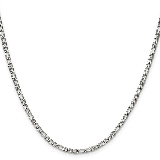 Chisel Stainless Steel Polished 3mm 24 inch Figaro Chain