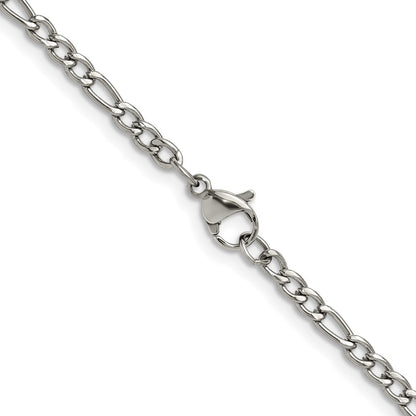 Chisel Stainless Steel Polished 3mm 22 inch Figaro Chain