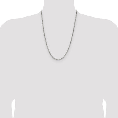 Chisel Stainless Steel Polished 3mm 24 inch Figaro Chain