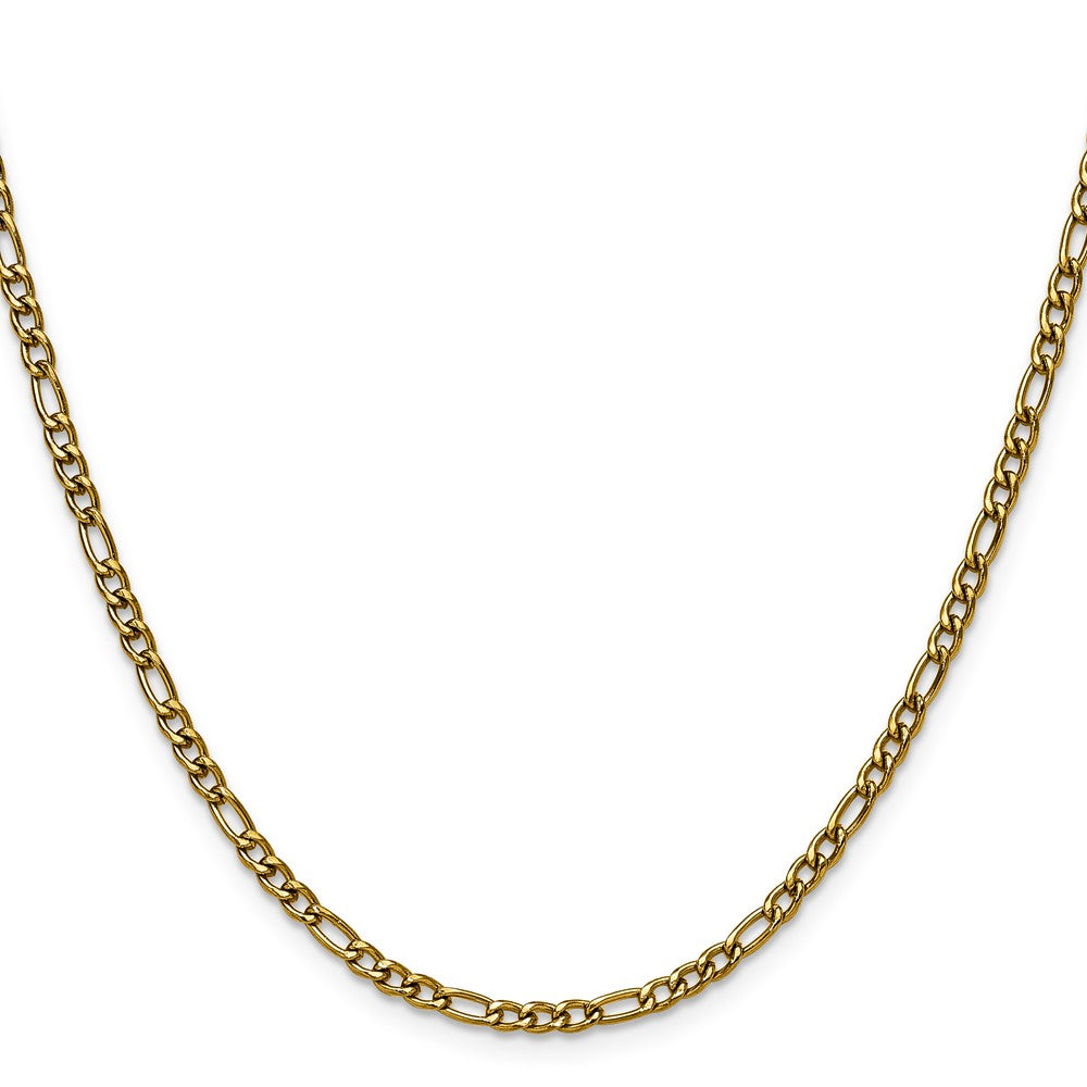 Chisel Stainless Steel Polished Yellow IP-plated 3mm 24 inch Figaro Chain