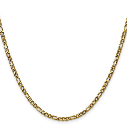 Chisel Stainless Steel Polished Yellow IP-plated 3mm 22 inch Figaro Chain