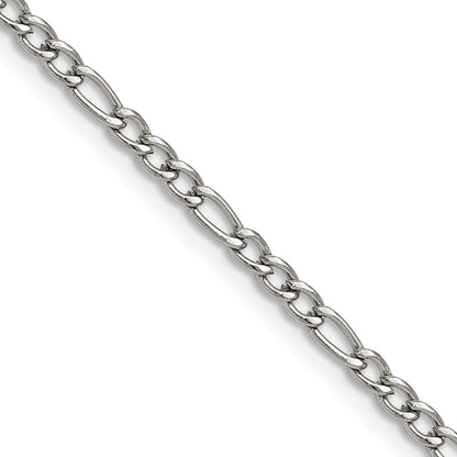 Chisel Stainless Steel Polished 3mm 24 inch Figaro Chain
