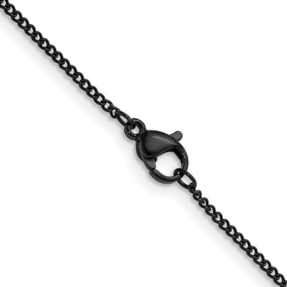 Chisel Stainless Steel Polished Black IP-plated 1.5mm 24 inch Curb Chain