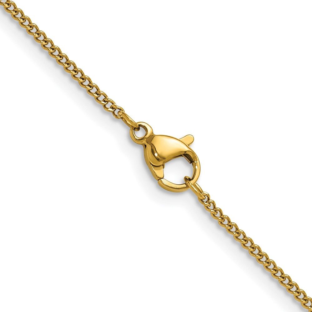 Chisel Stainless Steel Polished Yellow IP-plated 1.5mm 20 inch Curb Chain