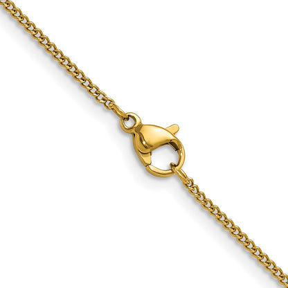 Chisel Stainless Steel Polished Yellow IP-plated 1.5mm 22 inch Curb Chain