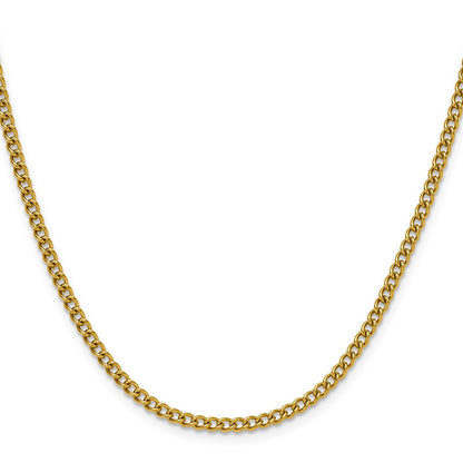 Chisel Stainless Steel Polished Yellow IP-plated 3mm 20 inch Round Curb Chain