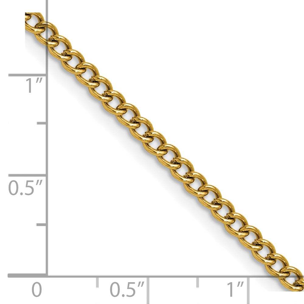 Chisel Stainless Steel Polished Yellow IP-plated 3mm 18 inch Round Curb Chain